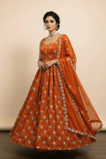 Orange Anarkali Suit
