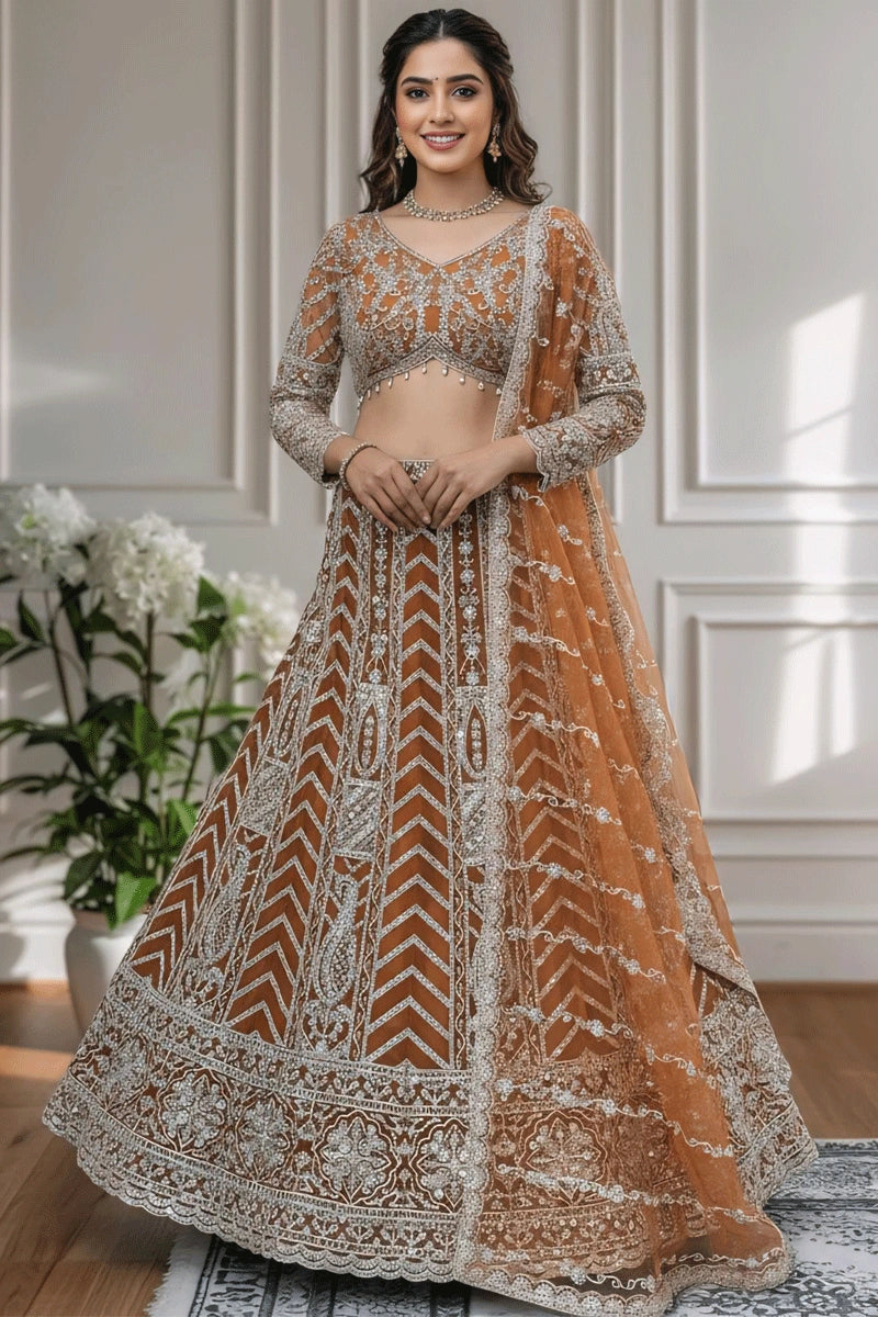 Orange Sangeet Lehenga