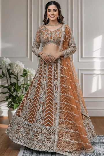 Orange Sangeet Lehenga