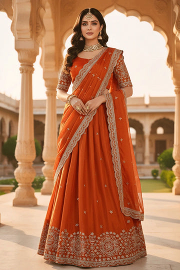 Orange pavadai davani