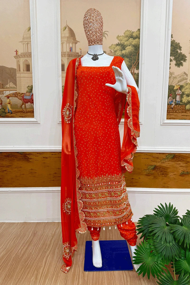 Orange traditional suit