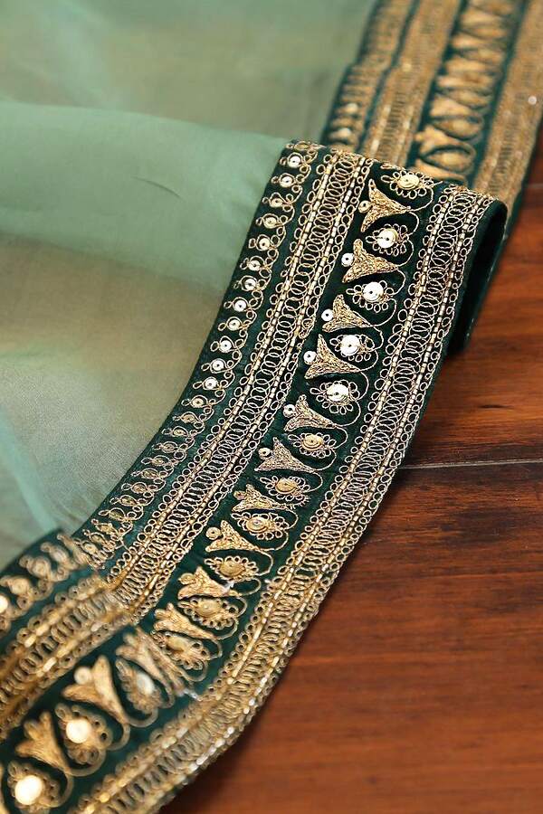 Organza saree with zari border for Ladies - Anaya Designer Studio