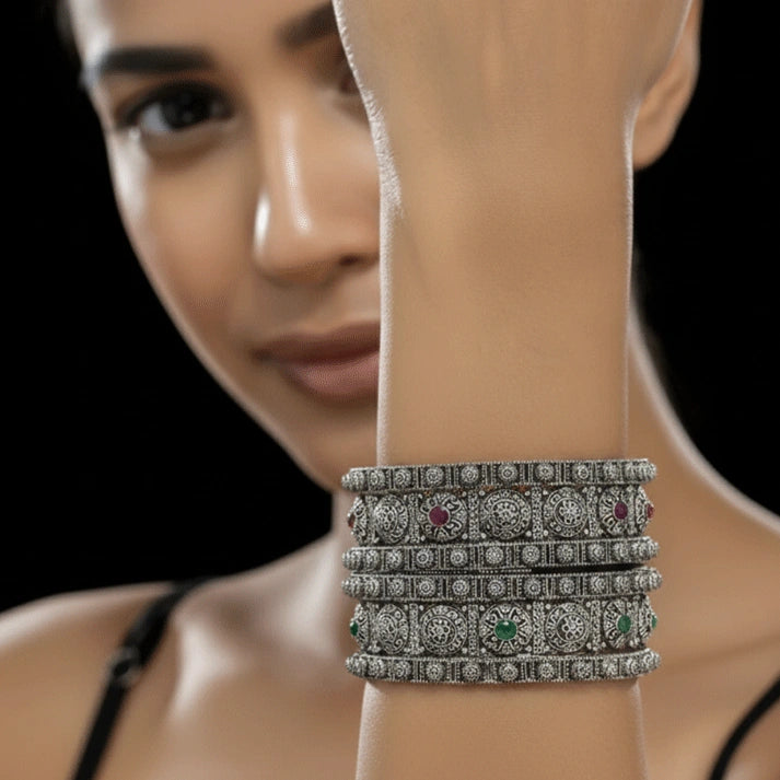 Oxidised Silver Bangles