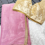Party Wear Organza Silk Saree For Girls 2024