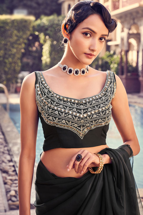 Designer Georgette Party Wear Saree Collection For Girls - Anaya Designer Studio