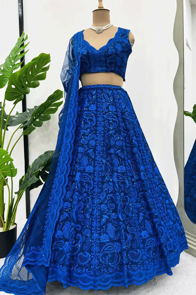 Party Wear Crop Top Lehenga 2024