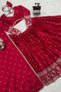 Party wear red lehenga