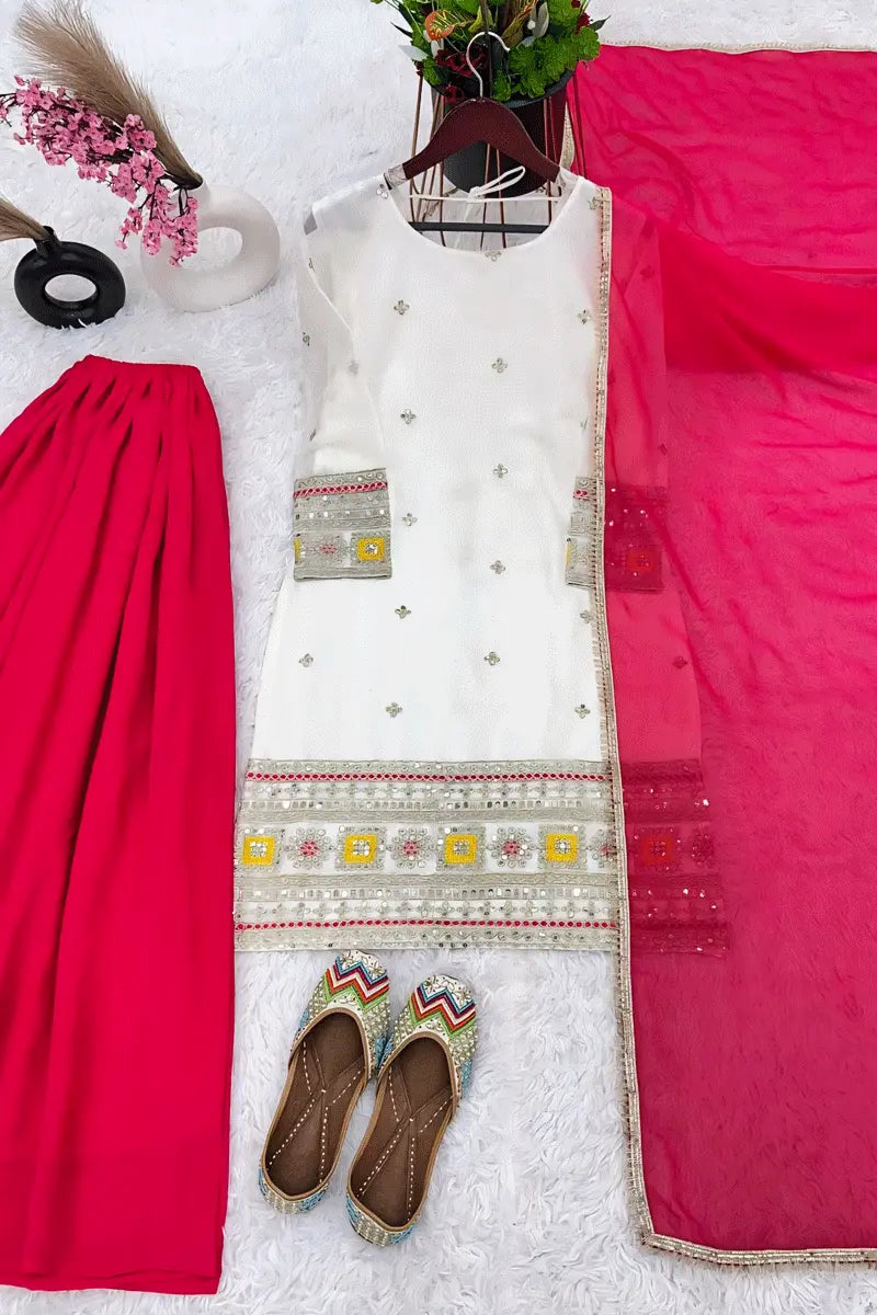 Pink Sharara Suit With Dupatta