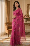 Pink Digital Print Saree