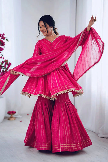 Pink Sharara suit for girls