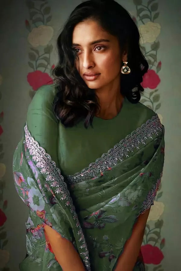 Pista Sabyasachi organza sarees latest 2022