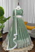 Pista Green Bridal Lehenga Choli
