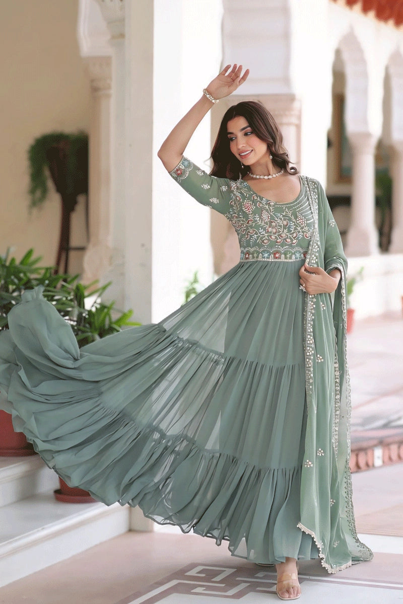 Layered georgette Anarkali