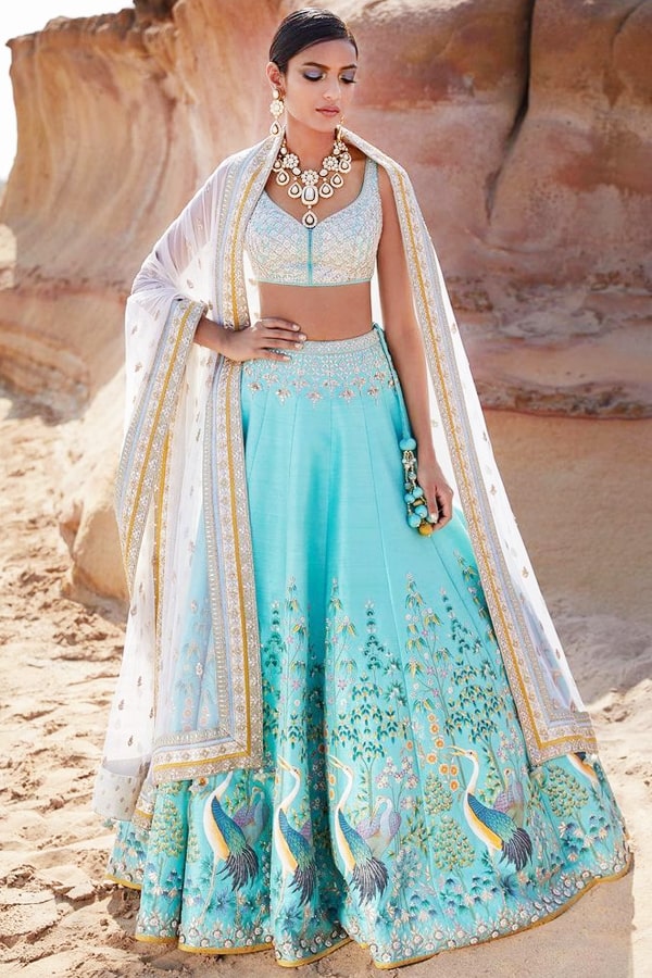 Light Blue Lehenga Buy Online 2021 - Anaya Designer Studio