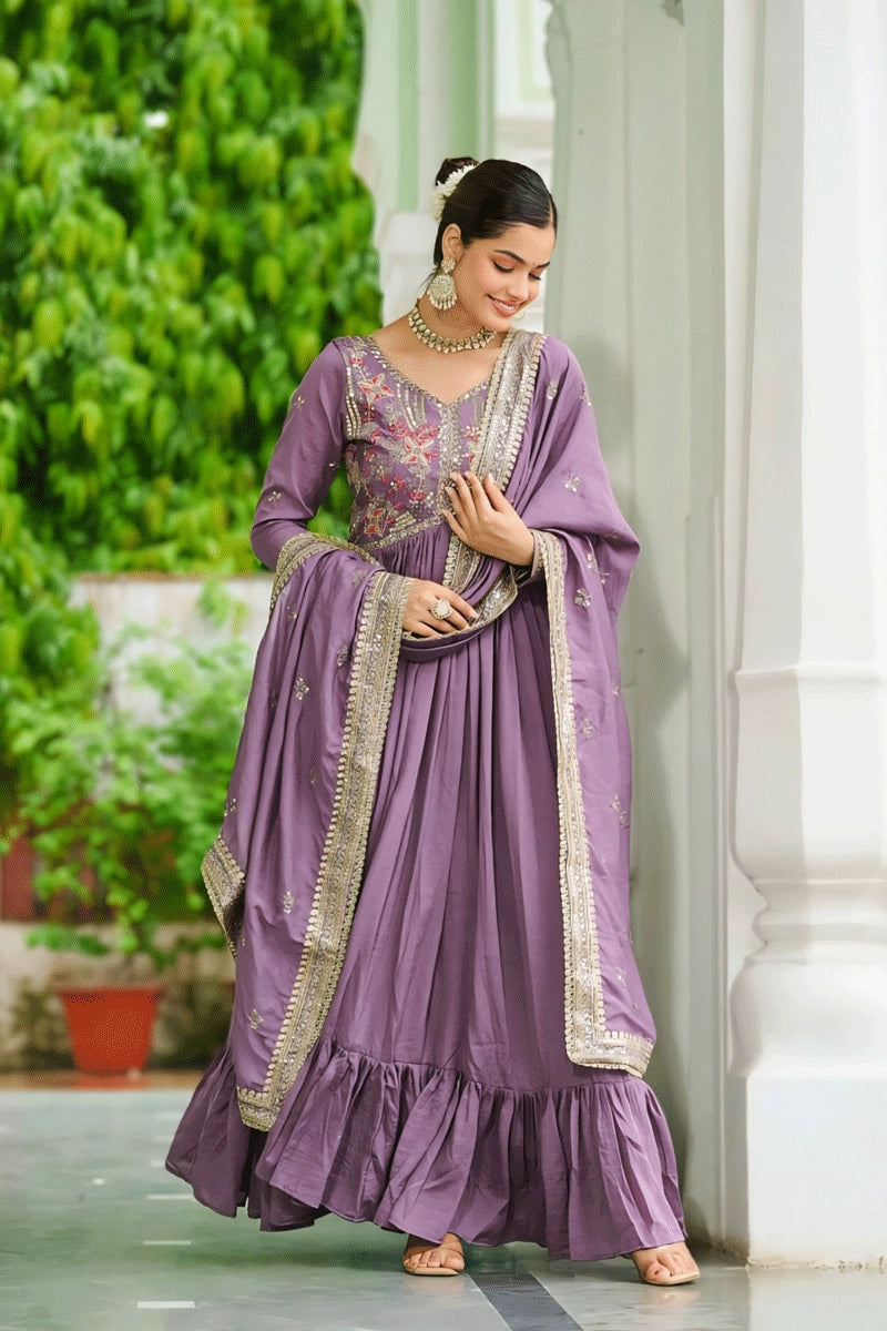 Pooja Wear Anarkali Gown