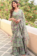 Pre Draped Ruffle Saree