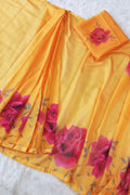 Pre-Stitched Floral Print Saree For Farewell Party