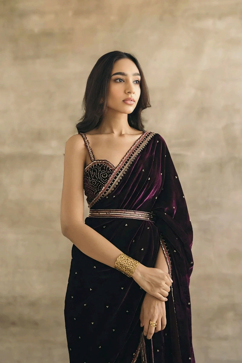 Premium velvet saree