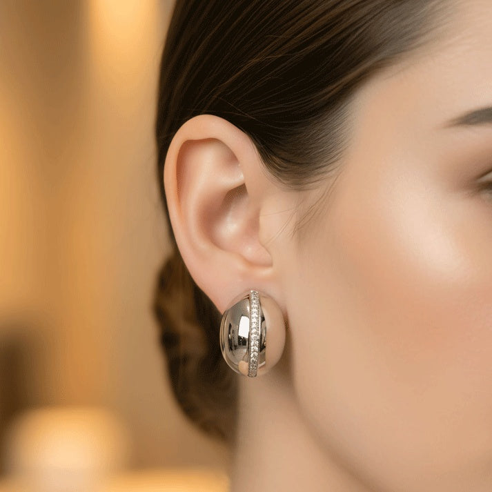 Silver Tone Hoop Earrings