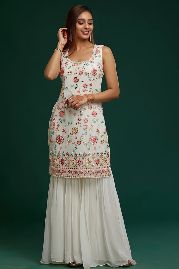 Fancy Stylish Embroidery Sharara Suit Design 2022 - Anaya Designer Studio