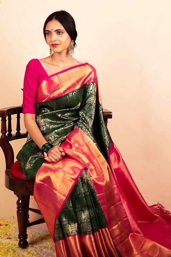 Banarasi Cotton Silk Saree For Festival - Anaya Designer Studio