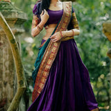 Purple Narayanpet Saree design