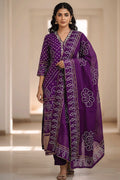 Purple Bandhani Dress