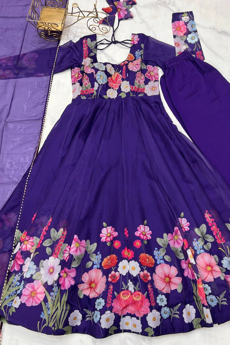 Purple Color Anarkali Suit 