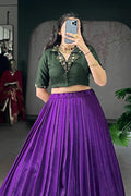 Purple Silk Lehenga