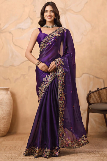 Purple Silk Saree