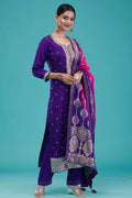 Purple colour dress for diwali