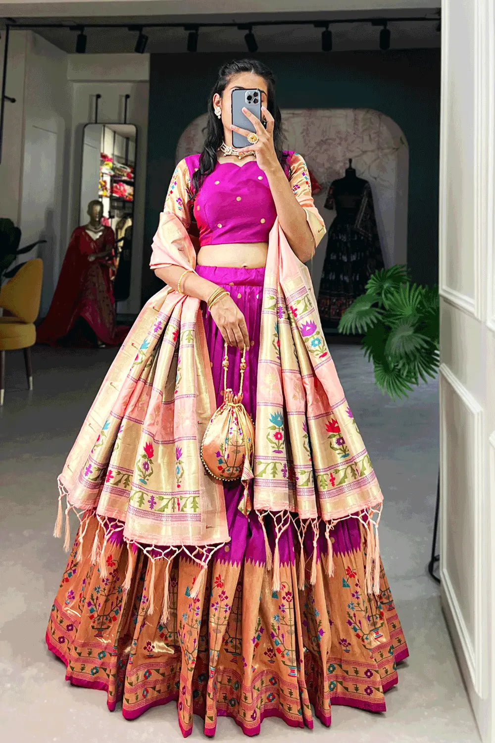 Purple color navratri chaniya choli ahmedabad online