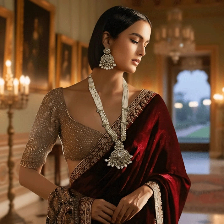 Rajwadi Kundan Pendant Set