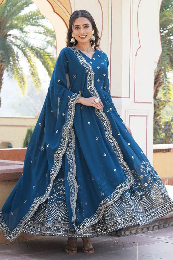 Raksha Bandhan Fashion Gown With Dupatta