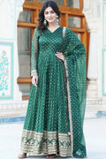 Raksha Bandhan Special Green Gown With Dupatta