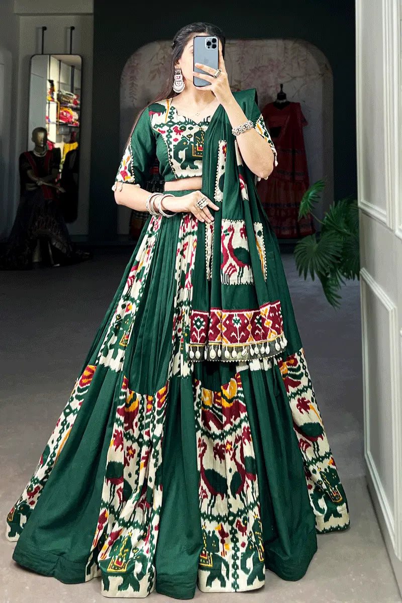 Rayon Silk Printed Work Lehenga Choli With Dupatta For Navratri 2024