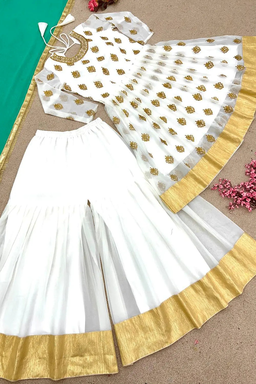 White Sharara Suit For Girls Online Shopping - Anaya Designer Studio White Sharara Suit For Girls Online Shopping - Anaya Designer Studio