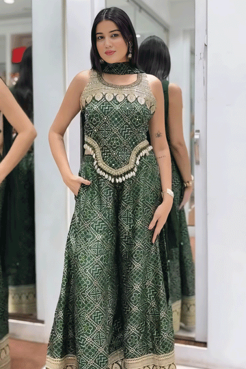 Ready To Wear Plazo Top With Dupatta For Party Wear