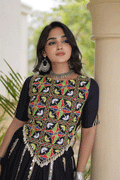 Real Mirror Work Black Lehenga