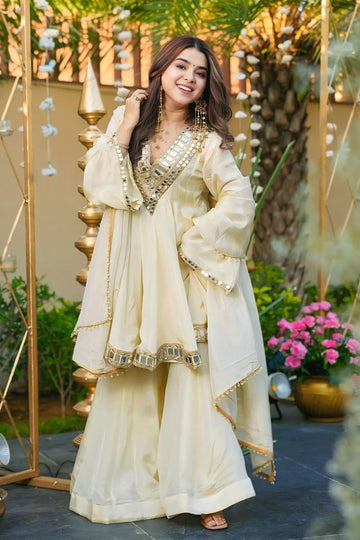 Real Mirror Work Sharara Suit for Wedding Functions