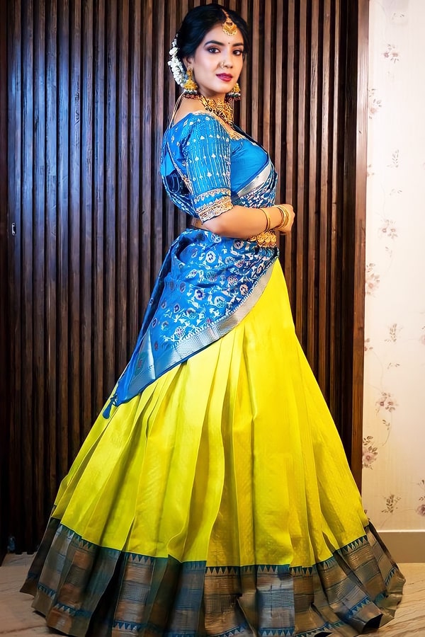 South Indian Lehenga Half Saree Design For Online Shopping