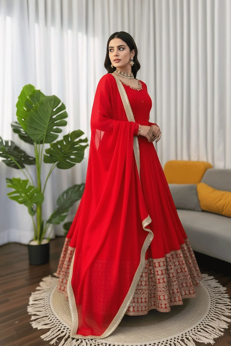 Red Anarkali Suit
