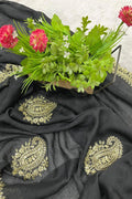 Reception Wear Black Saree Inspired by Sonali Bendre