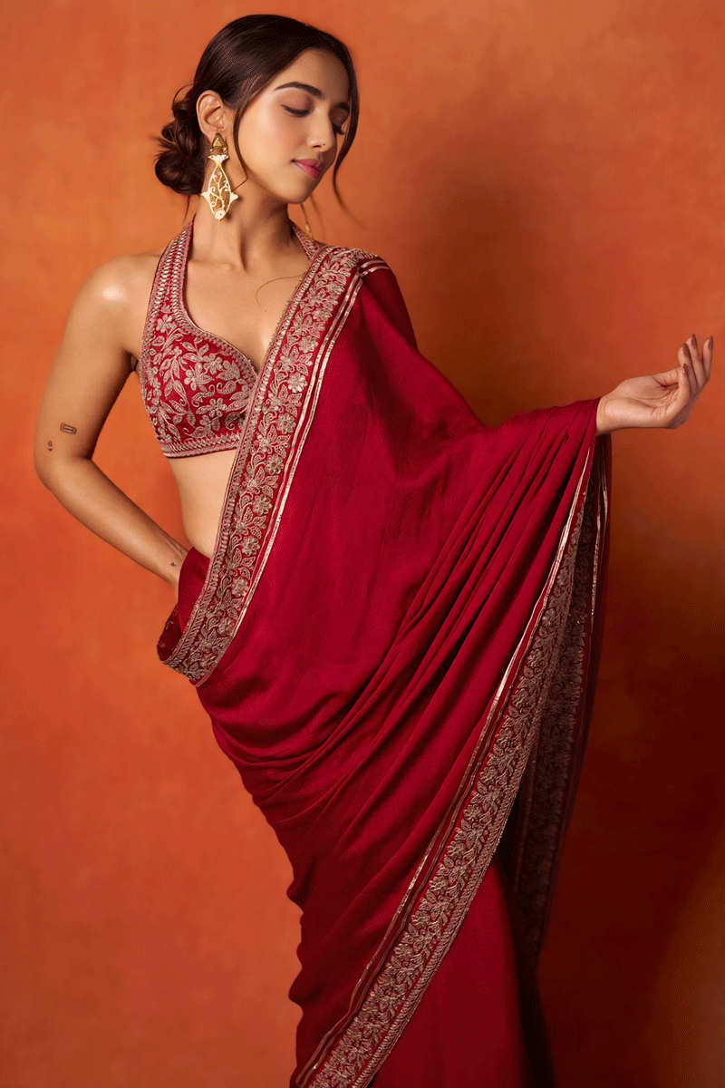 Reception wear silk saree