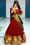 Red And Gold Half Saree Online Shopping 2024