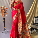 Red Paithani Saree For Karwa Chauth Look