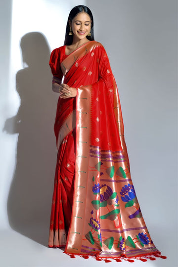 Red Paithani Saree