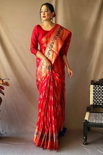 Red Peshwai Paithani Saree Online Shopping In 2022