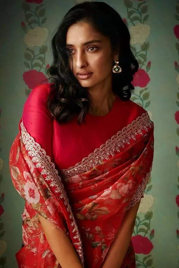 Red colour Sabyasachi sarees for wedding