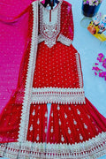 Red Sharara Shuit for women